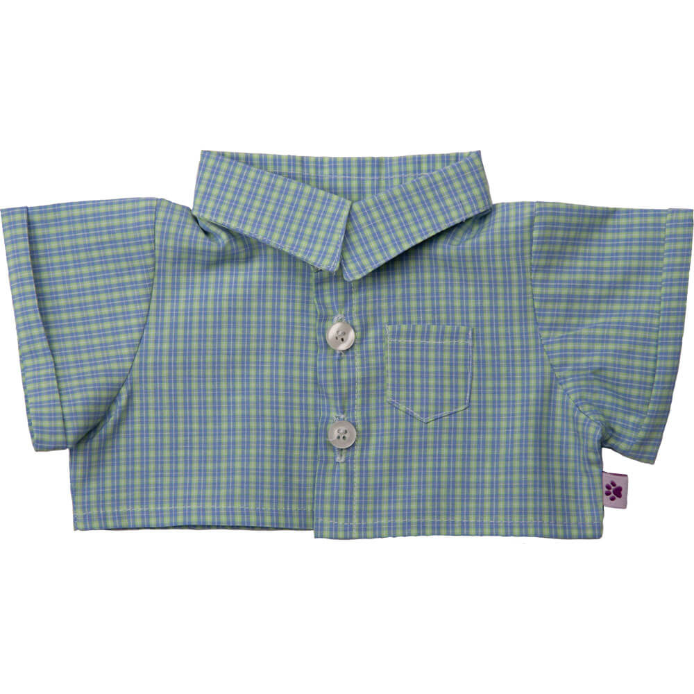 بلوز عروسک چهارخونه سبز