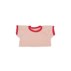 تیشرت عروسک صورتی نوار سرخابی