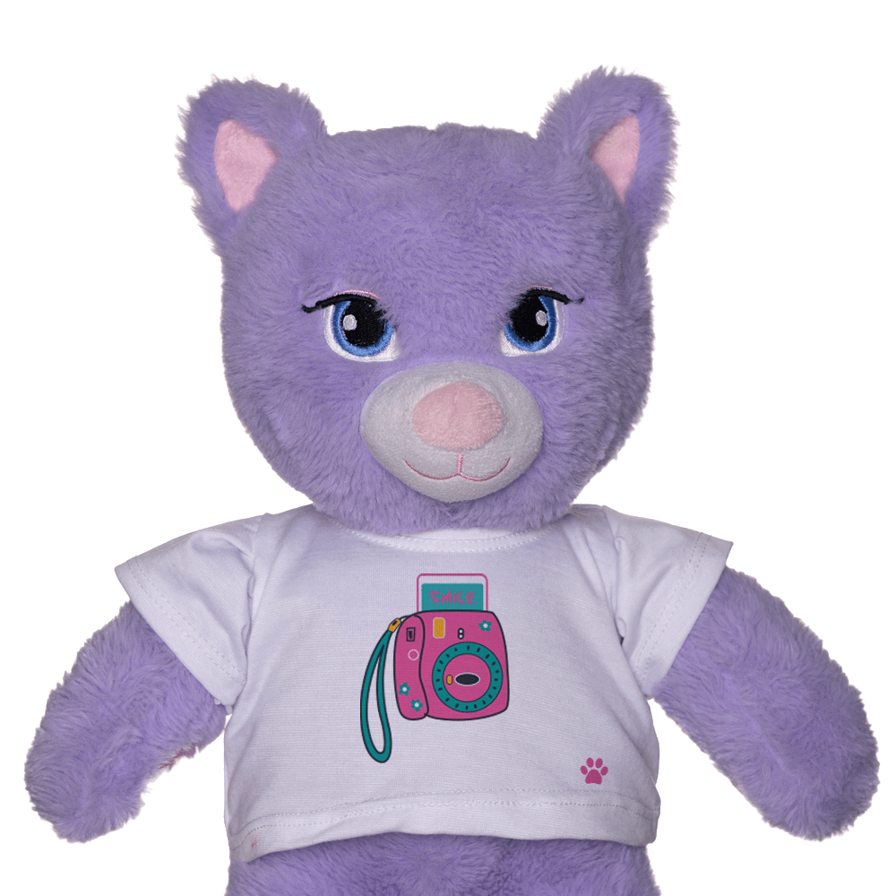 خرید تیشرت دخترونه سفید مدل CAMERA