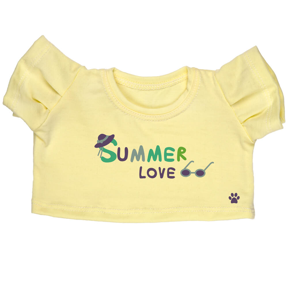 تیشرت دخترونه زرد مدل SUMMER LOVE